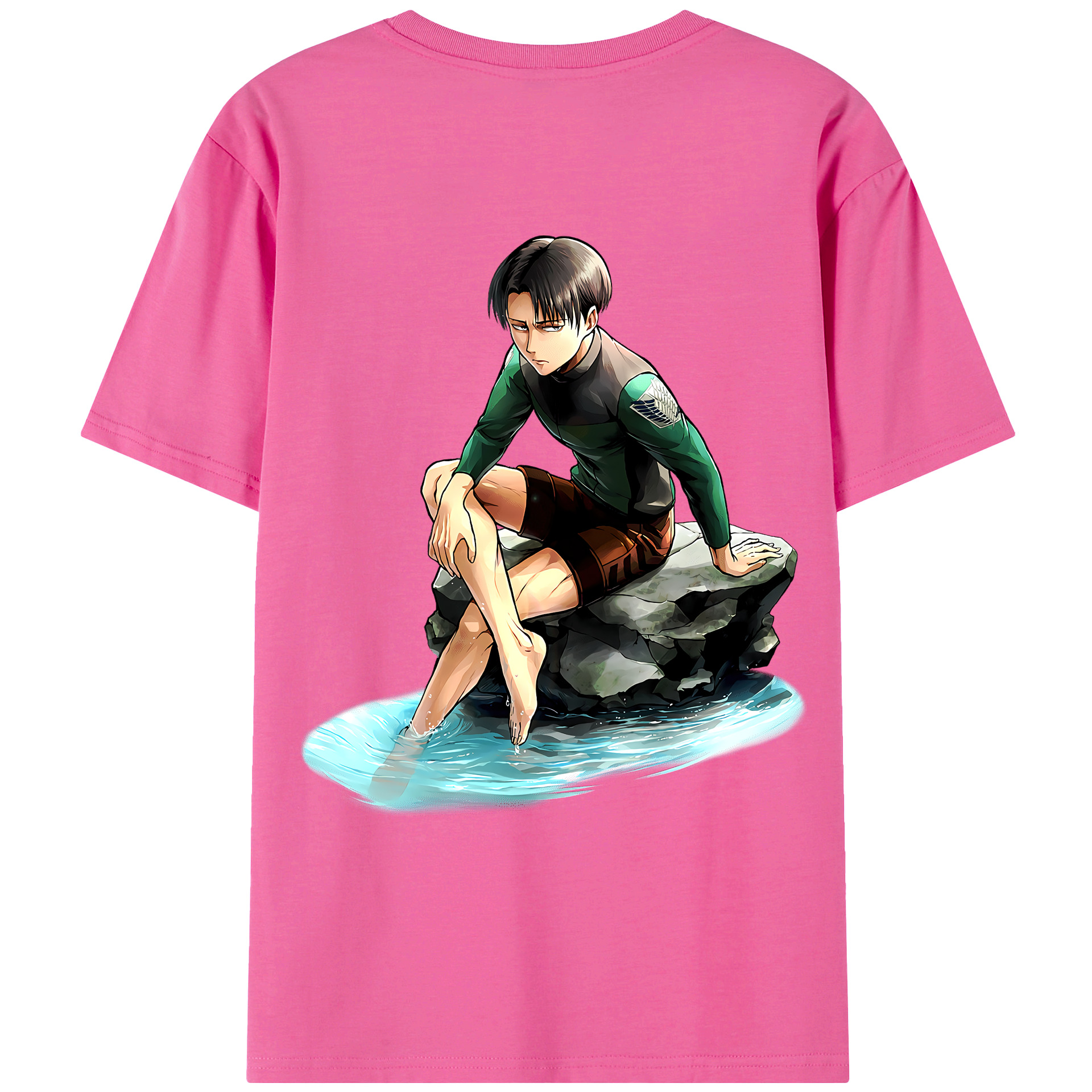 （画像用） 進撃の巨人 リヴァイ·アッカーマン Attack on Titan Levi Ackerman レディース半袖Tシャツ(バックプリント)